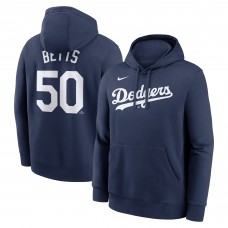 Los Angeles Dodgers Mookie Betts Nike Navy Player Name & Number Club Pullover Hoodie