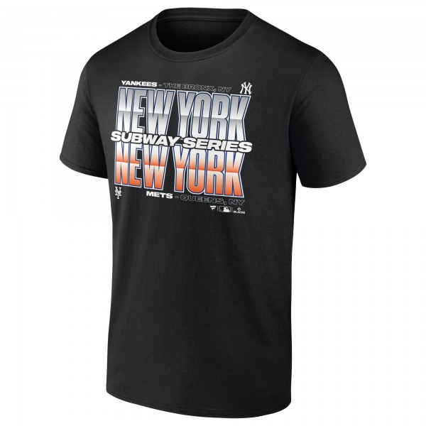 New York Yankees vs. New York Mets Fanatics Black 2025 Subway Series Roster T-Shirt