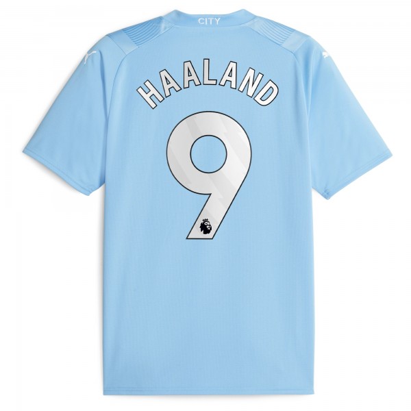 Игровая форма  Erling Haaland Manchester City Puma 2023/24 Home Replica Player - Sky Blue