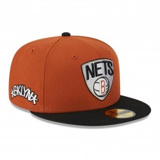 Бейсболка Brooklyn Nets New Era Two-Tone 59FIFTY - Rust/Black