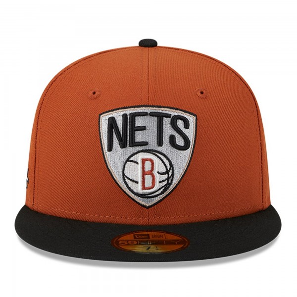 Бейсболка Brooklyn Nets New Era Two-Tone 59FIFTY - Rust/Black