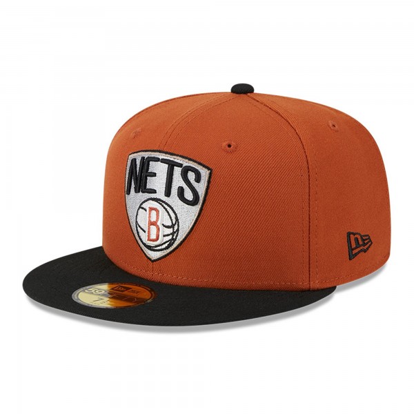 Бейсболка Brooklyn Nets New Era Two-Tone 59FIFTY - Rust/Black