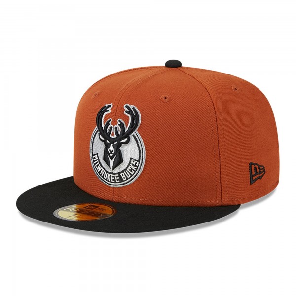Бейсболка Milwaukee Bucks New Era Two-Tone 59FIFTY - Rust/Black