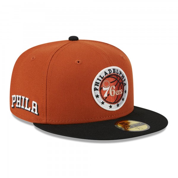 Бейсболка Philadelphia 76ers New Era Two-Tone 59FIFTY - Rust/Black