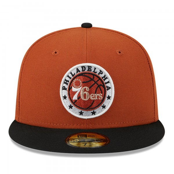 Бейсболка Philadelphia 76ers New Era Two-Tone 59FIFTY - Rust/Black