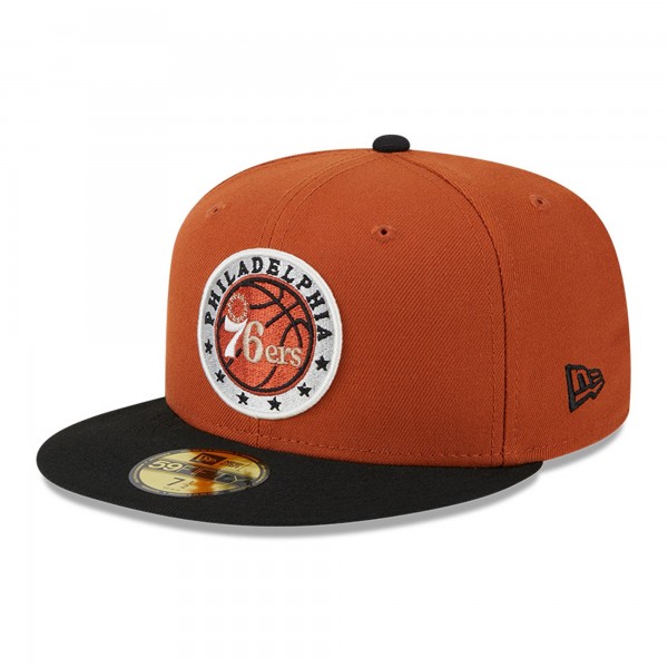 Бейсболка Philadelphia 76ers New Era Two-Tone 59FIFTY - Rust/Black