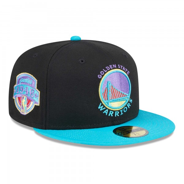 Бейсболка Golden State Warriors New Era Arcade Scheme 59FIFTY - Black/Turquoise
