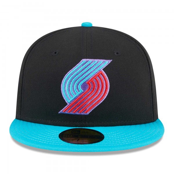 Бейсболка Portland Trail Blazers New Era Arcade Scheme 59FIFTY - Black/Turquoise