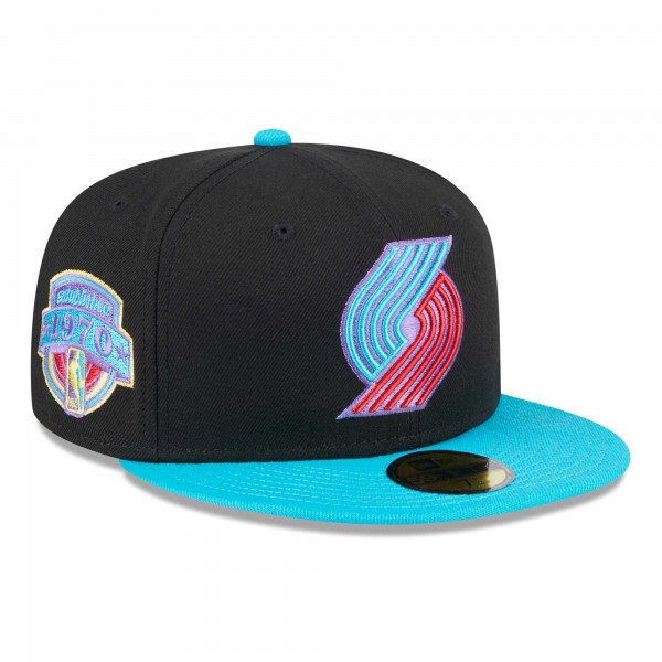 Бейсболка Portland Trail Blazers New Era Arcade Scheme 59FIFTY - Black/Turquoise