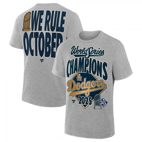 Los Angeles Dodgers Fanatics Steel 2025 World Series Champions Locker Room Authentic T-Shirt