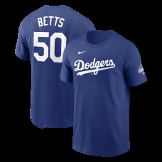 Los Angeles Dodgers Mookie Betts Nike Royal 2025 World Series Champions Name & Number T-Shirt