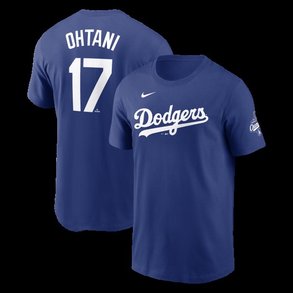 Los Angeles Dodgers Shohei Ohtani Nike Royal 2025 World Series Champions Name & Number T-Shirt