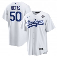 Джерси Los Angeles Dodgers Mookie Betts Nike White 2025 World Series Home Replica Player