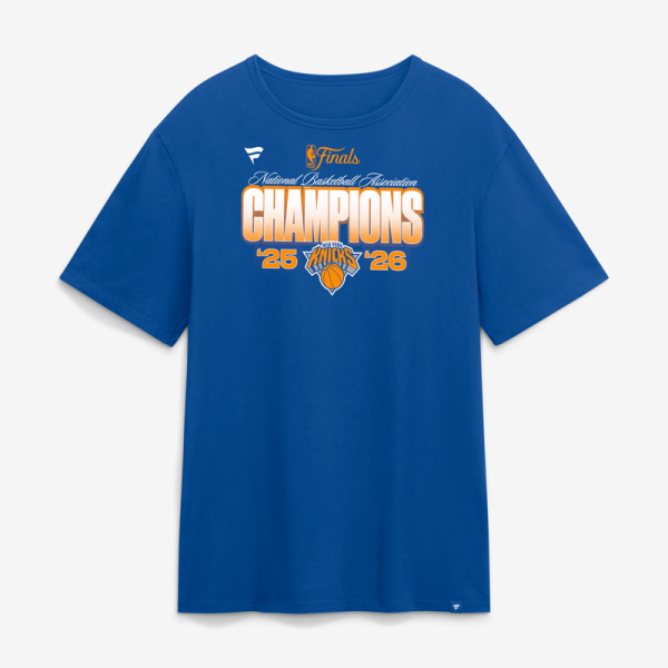 Футболка New York Knicks Fanatics Blue 2026 NBA Finals Champions Core
