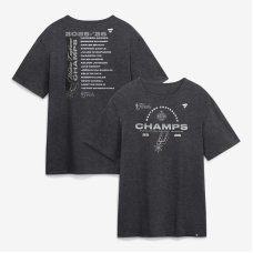 Футболка San Antonio Spurs Fanatics Heather Charcoal 2026 NBA Western Conference Champions Roster