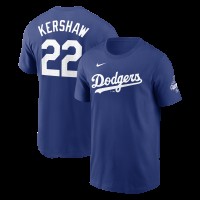Los Angeles Dodgers Clayton Kershaw Nike Royal 2025 World Series Champions Name & Number T-Shirt