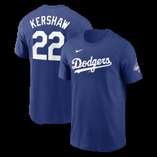 Los Angeles Dodgers Clayton Kershaw Nike Royal 2025 World Series Champions Name & Number T-Shirt