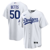 Los Angeles Dodgers Mookie Betts Nike White Home 2025 World Series Champions Replica Jersey