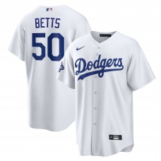 Los Angeles Dodgers Mookie Betts Nike White Home 2025 World Series Champions Replica Jersey