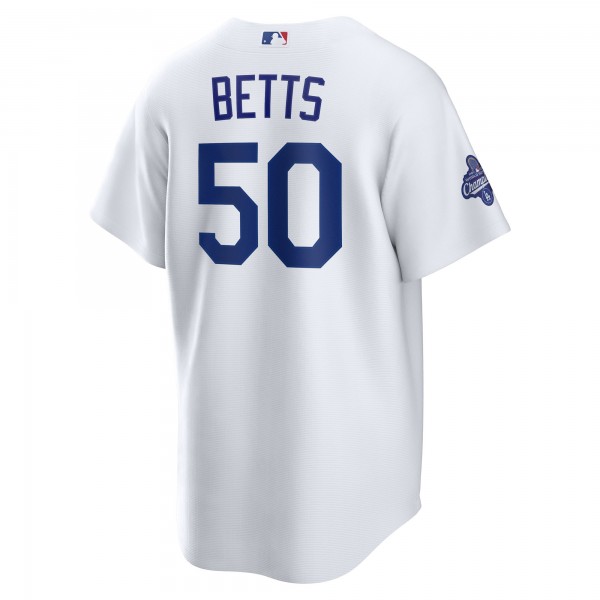Los Angeles Dodgers Mookie Betts Nike White Home 2025 World Series Champions Replica Jersey