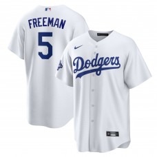 Los Angeles Dodgers Freddie Freeman Nike White Home 2025 World Series Champions Replica Jersey