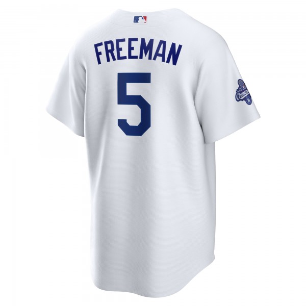 Los Angeles Dodgers Freddie Freeman Nike White Home 2025 World Series Champions Replica Jersey