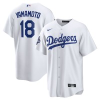Los Angeles Dodgers Yoshinobu Yamamoto Nike White 2025 World Series Champions Home Replica Jersey
