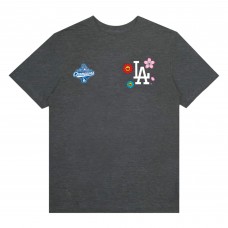 Unisex Murakami x Los Angeles Dodgers Fanatics Heather Charcoal 2025 World Series Champions Legacy T-Shirt
