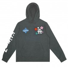 Unisex Murakami x Los Angeles Dodgers Fanatics Heather Charcoal 2025 World Series Champions Legacy Fleece Hoodie