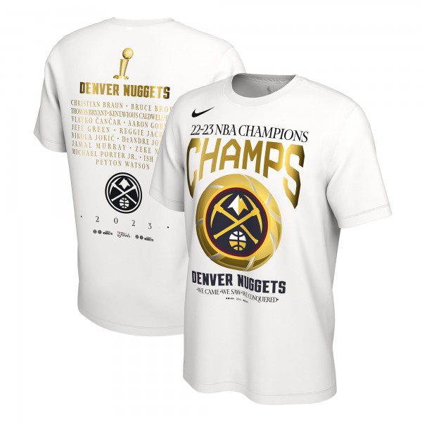 Чемпионская футболка Denver Nuggets Nike 2023 NBA Finals Champions Celebration Roster - White