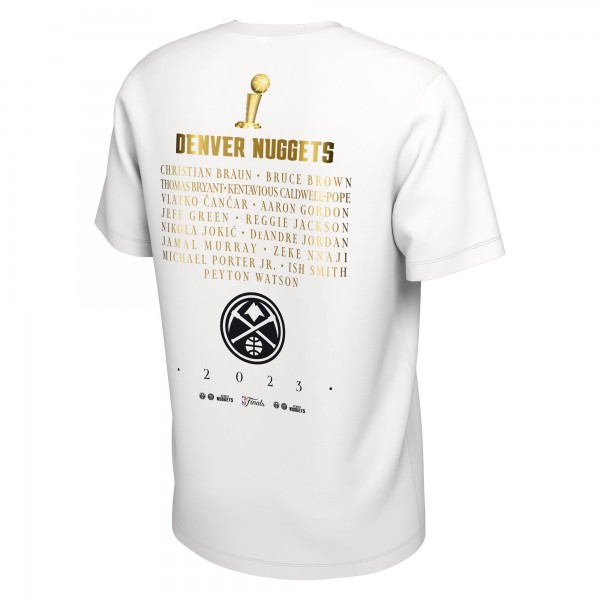 Чемпионская футболка Denver Nuggets Nike 2023 NBA Finals Champions Celebration Roster - White