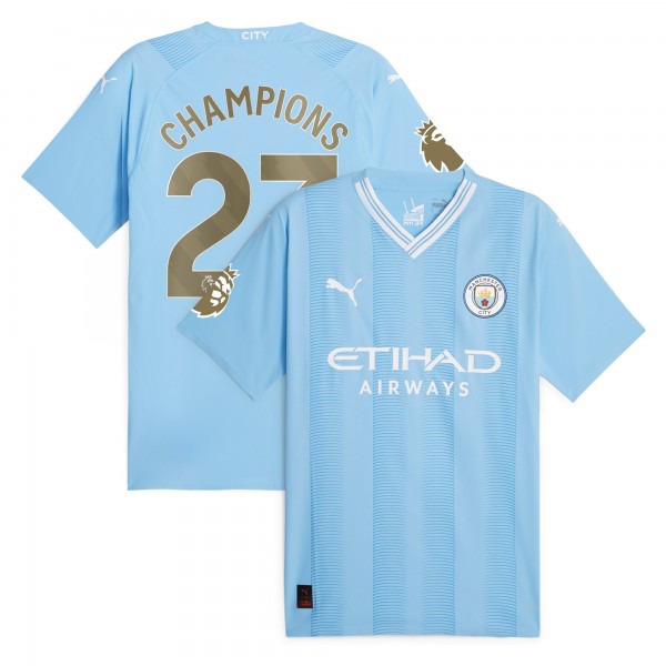 Игровая форма  Manchester City Puma 2023/24 English Premier League Champions Authentic - Sky Blue
