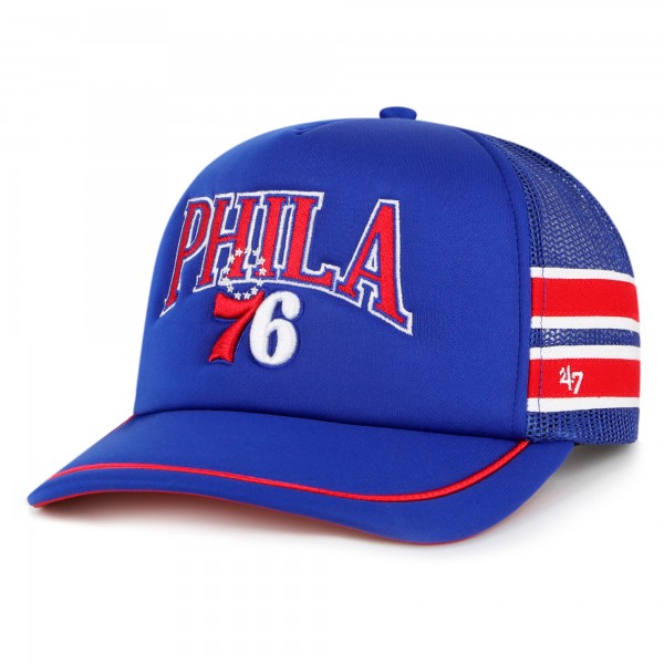 Бейсболка Philadelphia 76ers 47 Royal Sidebrand Stripes Trucker