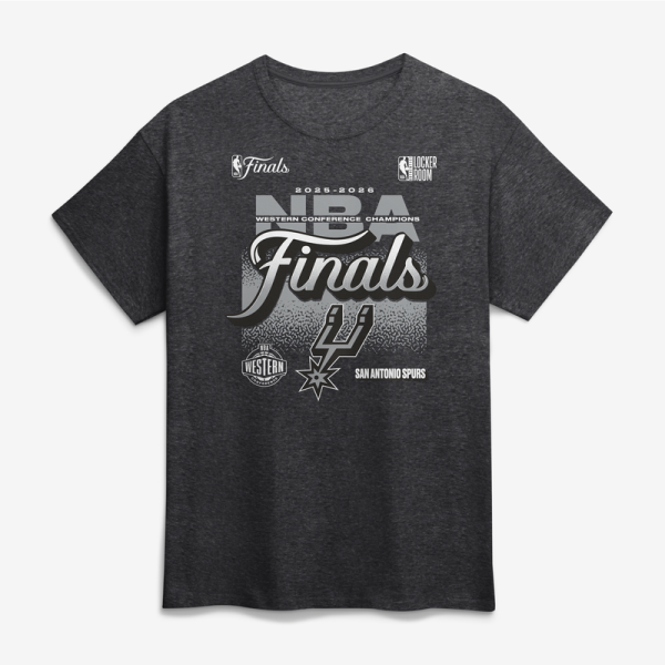 Футболка San Antonio Spurs Fanatics Charcoal 2026 NBA Western Conference Champions Locker Room