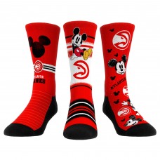 Три пары носков Mickey Mouse Atlanta Hawks Rock Em Unisex Disney Crew - Red