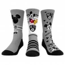 Три пары носков Mickey Mouse Brooklyn Nets Rock Em Unisex Disney Crew - Gray