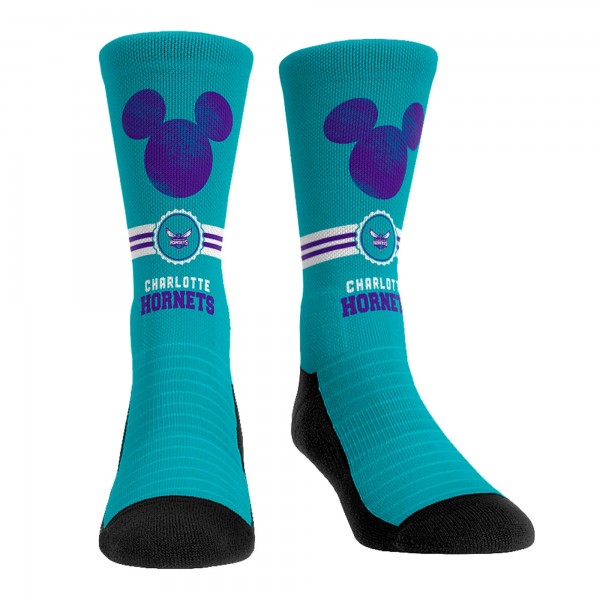Три пары носков Mickey Mouse Charlotte Hornets Rock Em Unisex Disney Crew - Teal