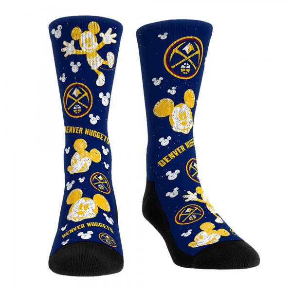 Три пары носков Mickey Mouse Denver Nuggets Rock Em Unisex Disney Crew - Navy