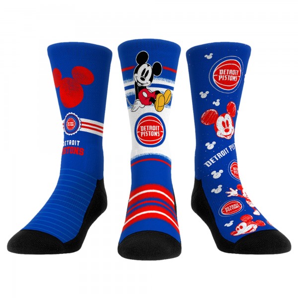 Три пары носков Mickey Mouse Detroit Pistons Rock Em Unisex Disney Crew - Blue