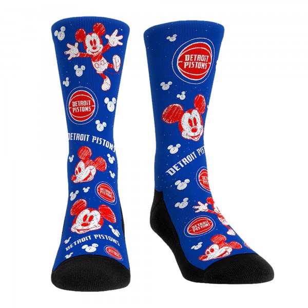 Три пары носков Mickey Mouse Detroit Pistons Rock Em Unisex Disney Crew - Blue