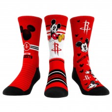 Три пары носков Mickey Mouse Houston Rockets Rock Em Unisex Disney Crew - Red