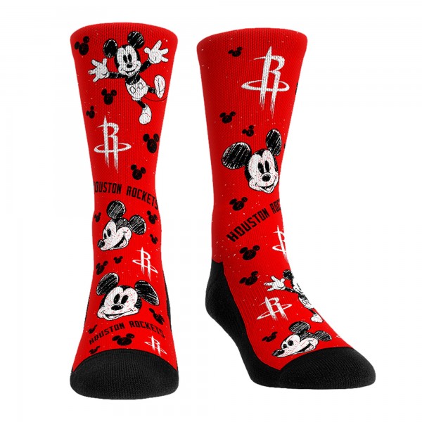 Три пары носков Mickey Mouse Houston Rockets Rock Em Unisex Disney Crew - Red