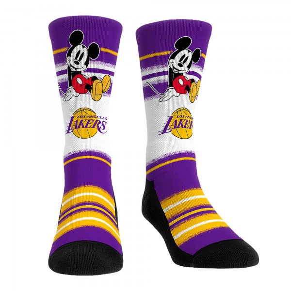 Три пары носков Mickey Mouse Los Angeles Lakers Rock Em Unisex Disney Crew - Purple