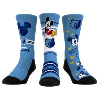 Три пары носков Mickey Mouse Memphis Grizzlies Rock Em Unisex Disney Crew - Light Blue