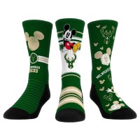 Три пары носков Mickey Mouse Milwaukee Bucks Rock Em Unisex Disney Crew - Hunter Green