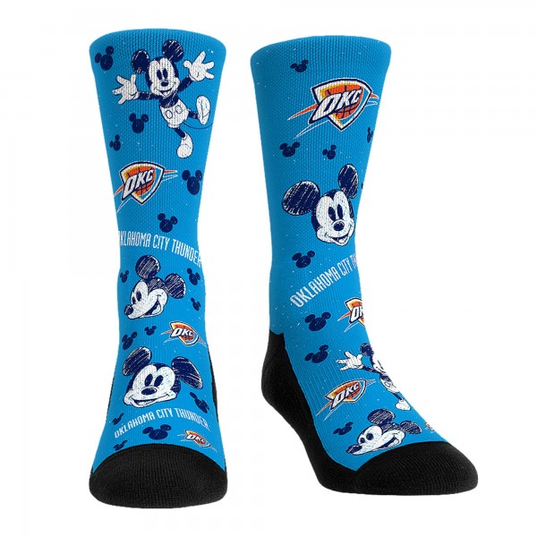 Три пары носков Mickey Mouse Oklahoma City Thunder Rock Em Unisex Disney Crew - Light Blue