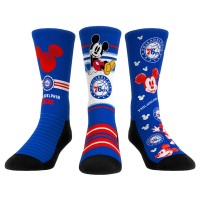 Три пары носков Mickey Mouse Philadelphia 76ers Rock Em Unisex Disney Crew - Royal