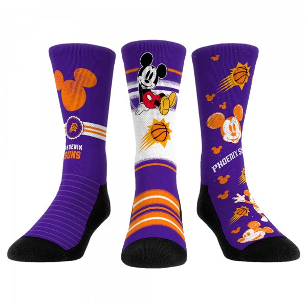 Три пары носков Mickey Mouse Phoenix Suns Rock Em Unisex Disney Crew - Purple