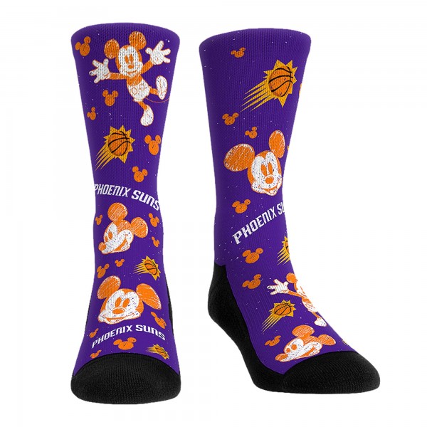 Три пары носков Mickey Mouse Phoenix Suns Rock Em Unisex Disney Crew - Purple