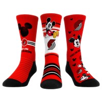 Три пары носков Mickey Mouse Portland Trail Blazers Rock Em Unisex Disney Crew - Red